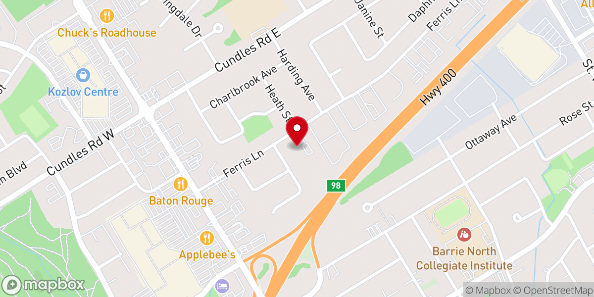 Map showing location of Ferris Lane Community Church