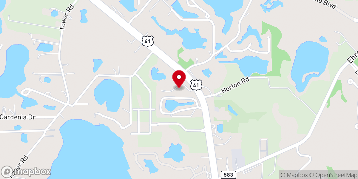 Map showing location of Land O Lakes United Methodist Church