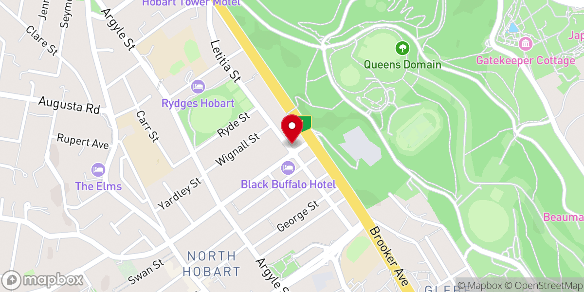 Map showing location of Potters House Church Hobart