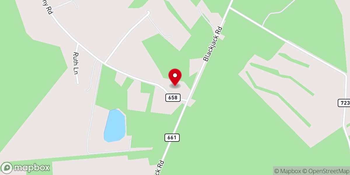 Map showing location of Free Union Baptist Church