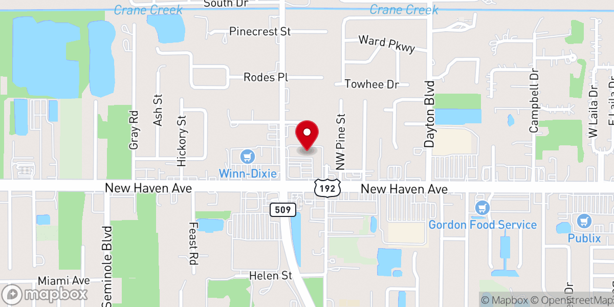 Map showing location of Melbourne Community Church