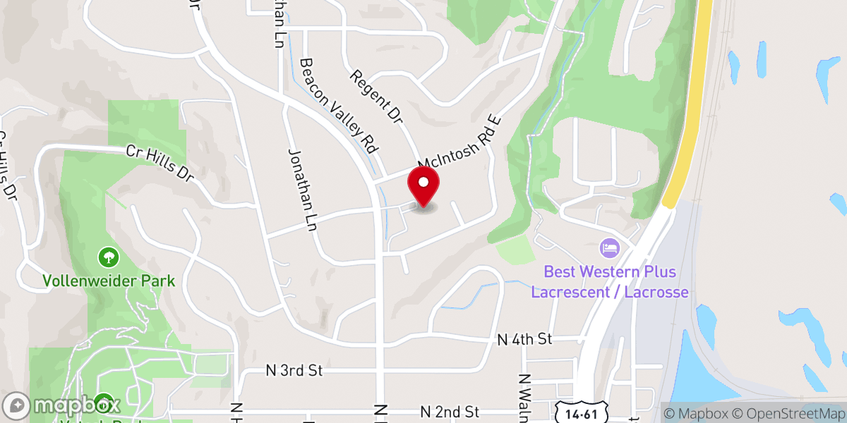 Map showing location of La Crescent United Methodist Church