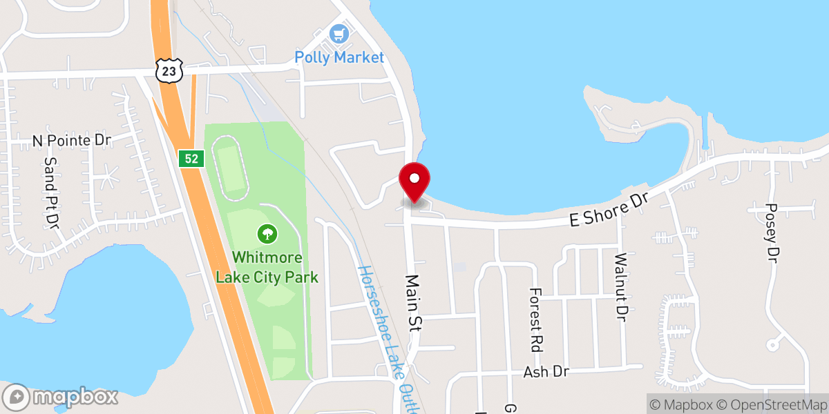 Map showing location of Brighton First, Whitmore Lake Campus