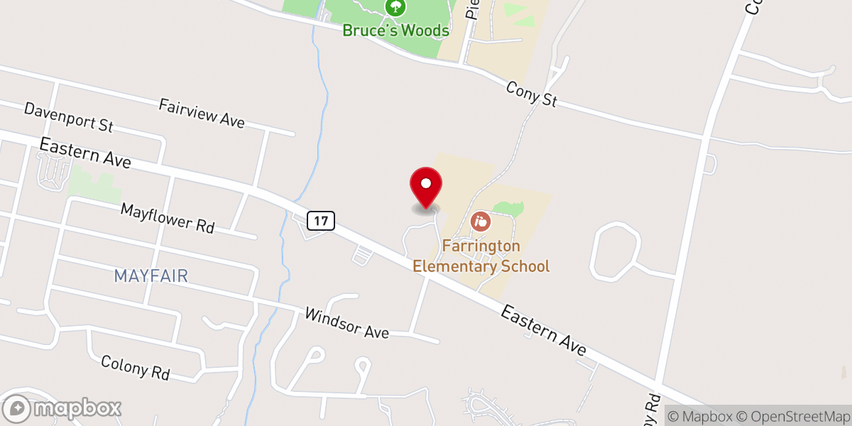 Map showing location of Fellowship Baptist Church