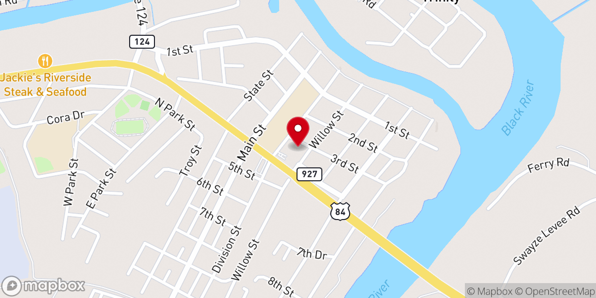 Map showing location of Trinity Presbyterian Church