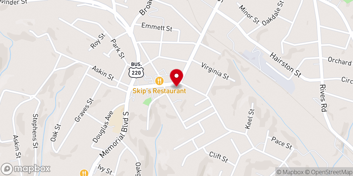 Map showing location of Martinsville Church of Christ