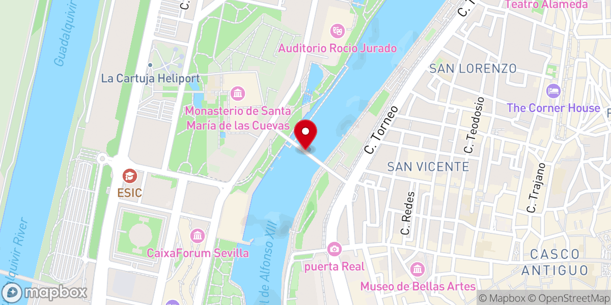 Map showing location of Puente de la Cartuja