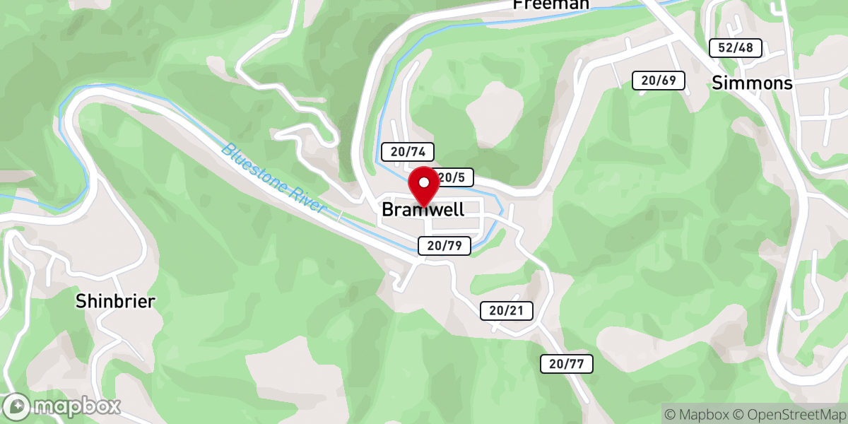 Map showing location of Corner Shop