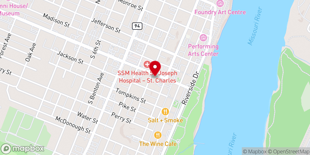 Map showing location of St. Peter Catholic Church