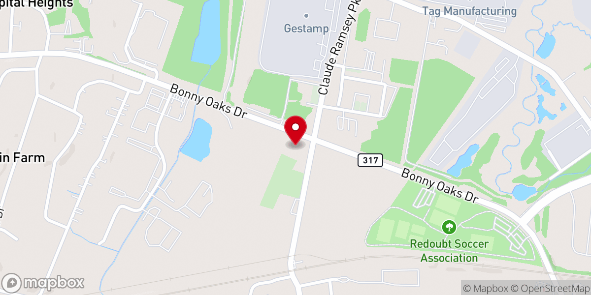 Map showing location of Tyner Church of Christ