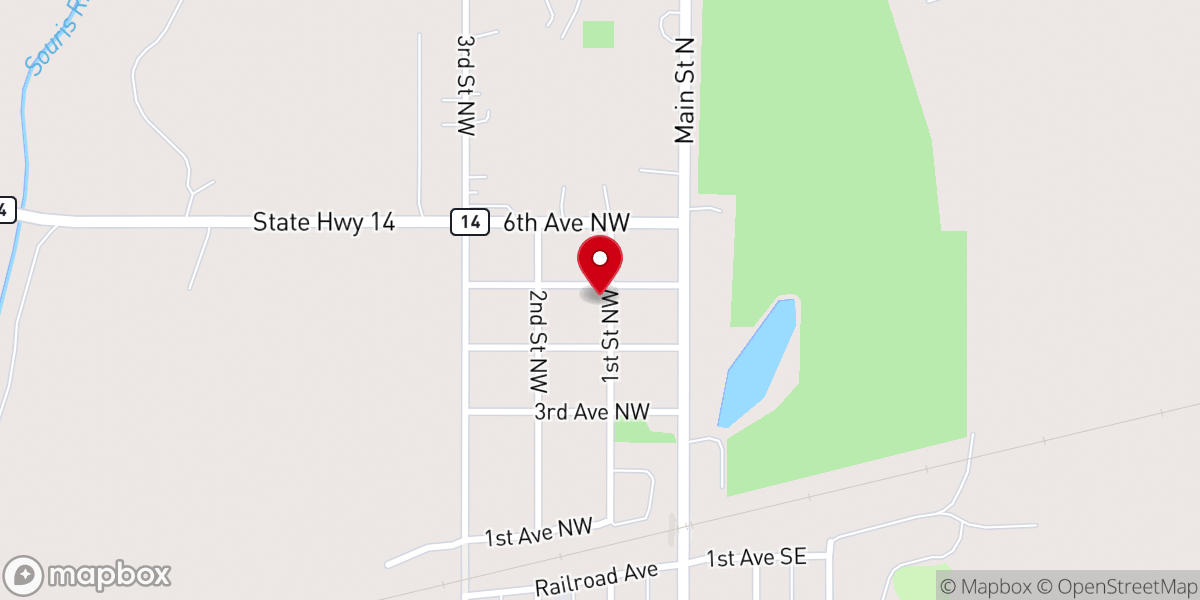Map showing location of Faith Lutheran Church