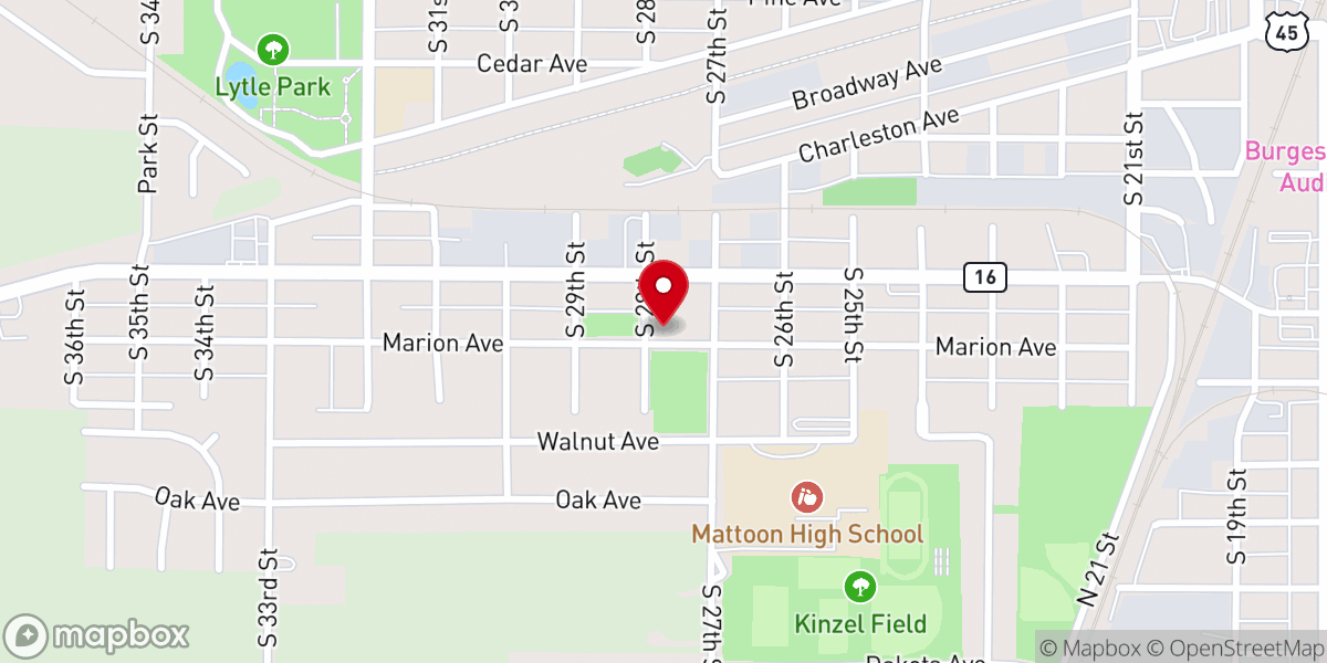 Map showing location of Full Gospel Tabernacle
