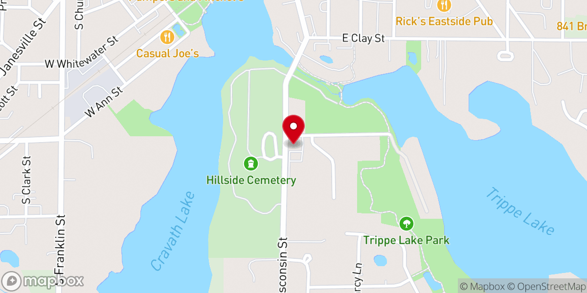Map showing location of Kettle Moraine Baptist Church