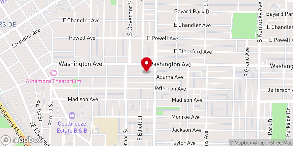 Map showing location of Line Street Church of Christ