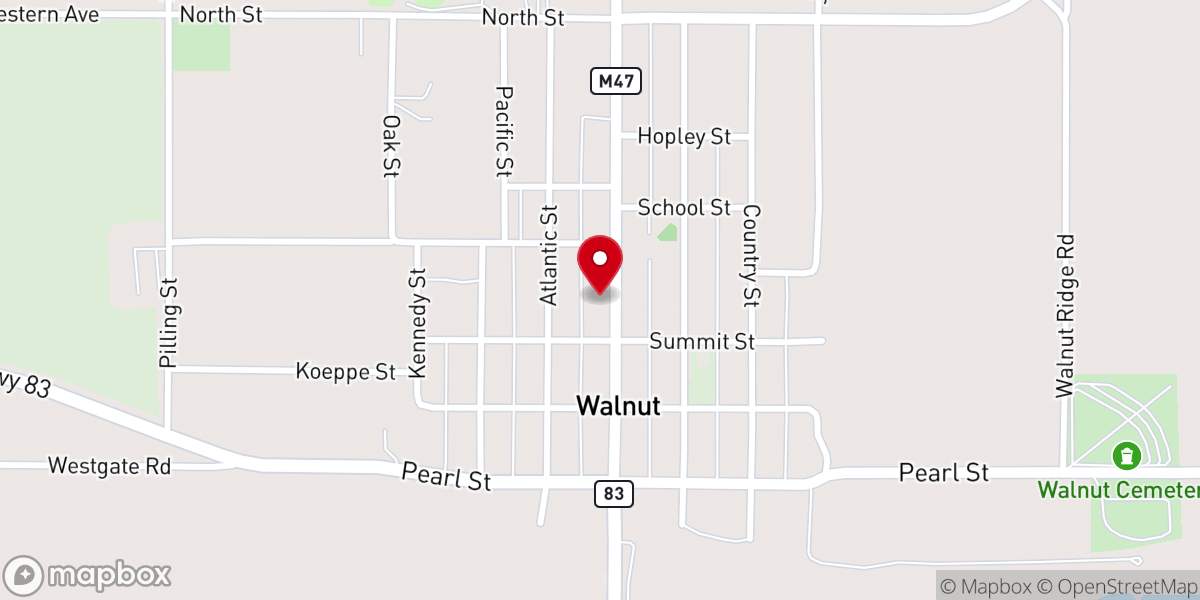 Map showing location of First Presbyterian Church