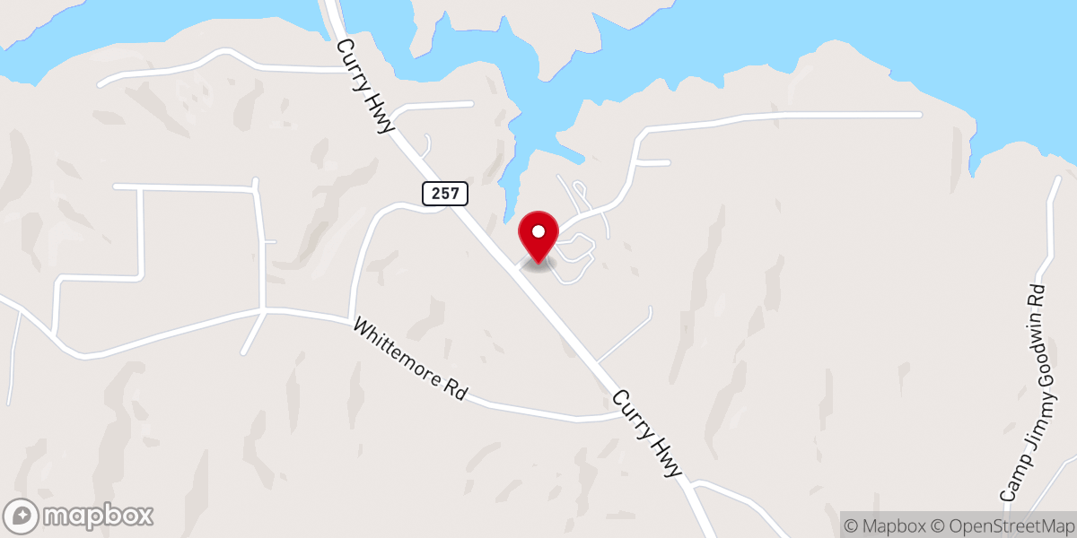Map showing location of Smith Lake Church