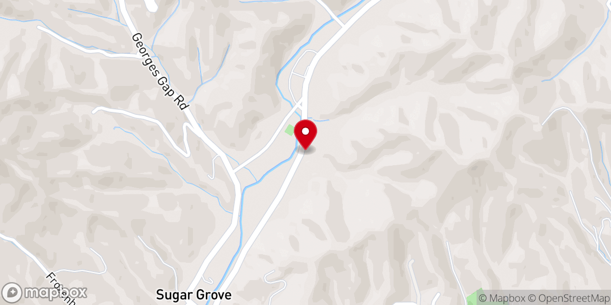 Map showing location of Cove Creek Baptist Church Parsonage