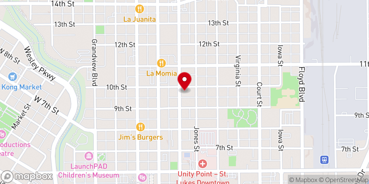 Map showing location of Iglesia La Biblia Abierta