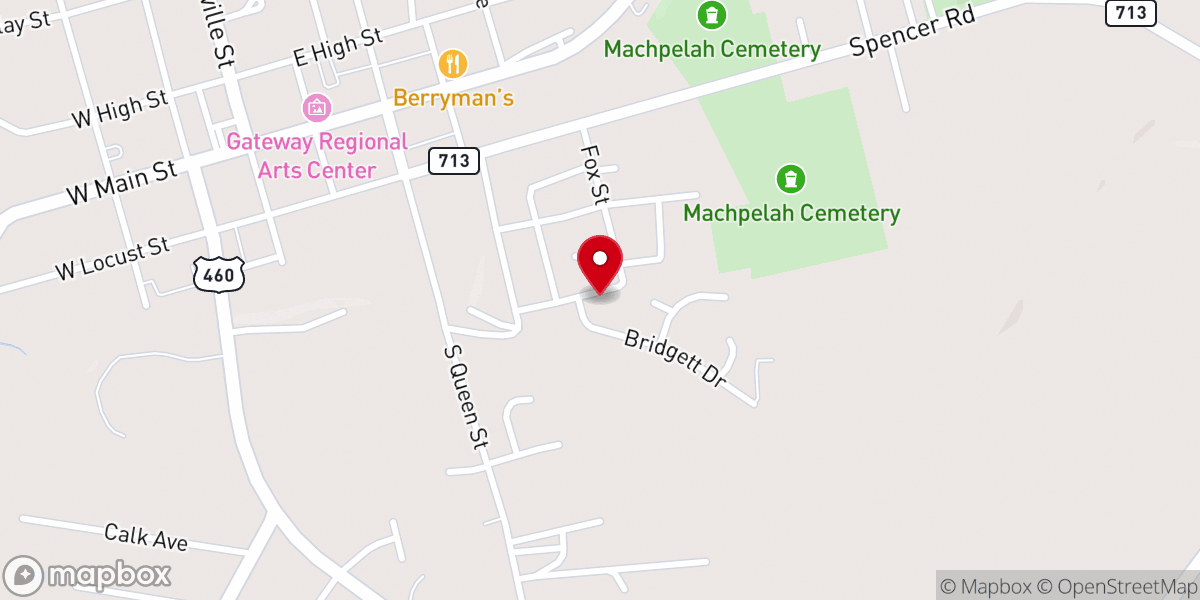 Map showing location of DuBois Community Center
