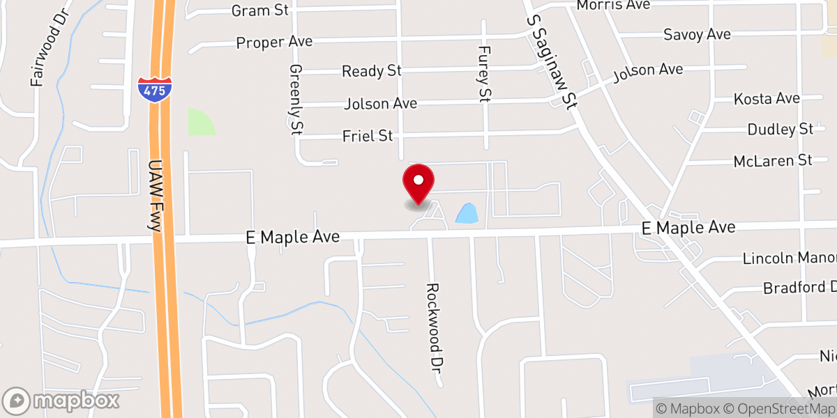 Map showing location of South Flint Seventh-Day Adventist Church