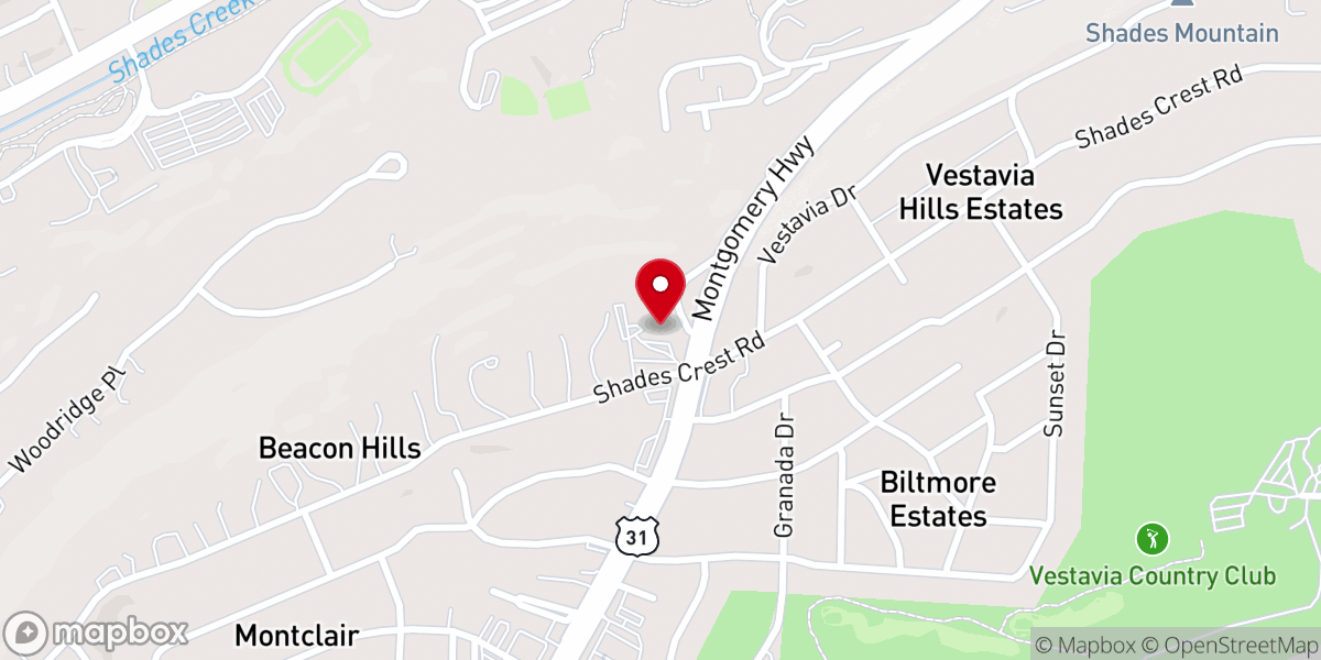 Map showing location of North Birmingham Church of the Nazarene