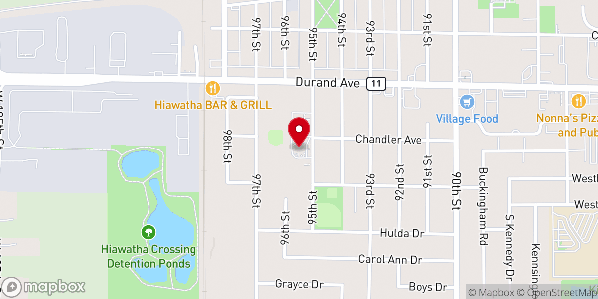 Map showing location of Saint Sebastian Catholic Church