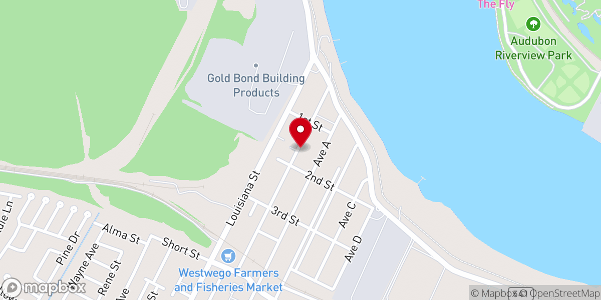 Map showing location of True Vine Baptist Church of Westwego
