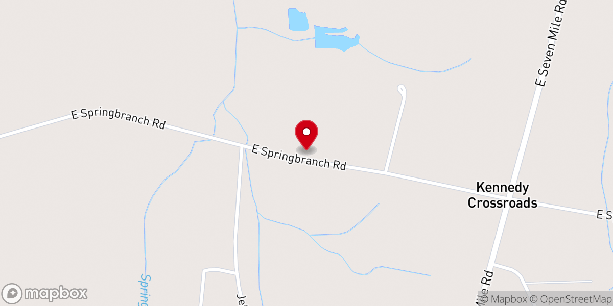 Map showing location of Springbranch Baptist Church