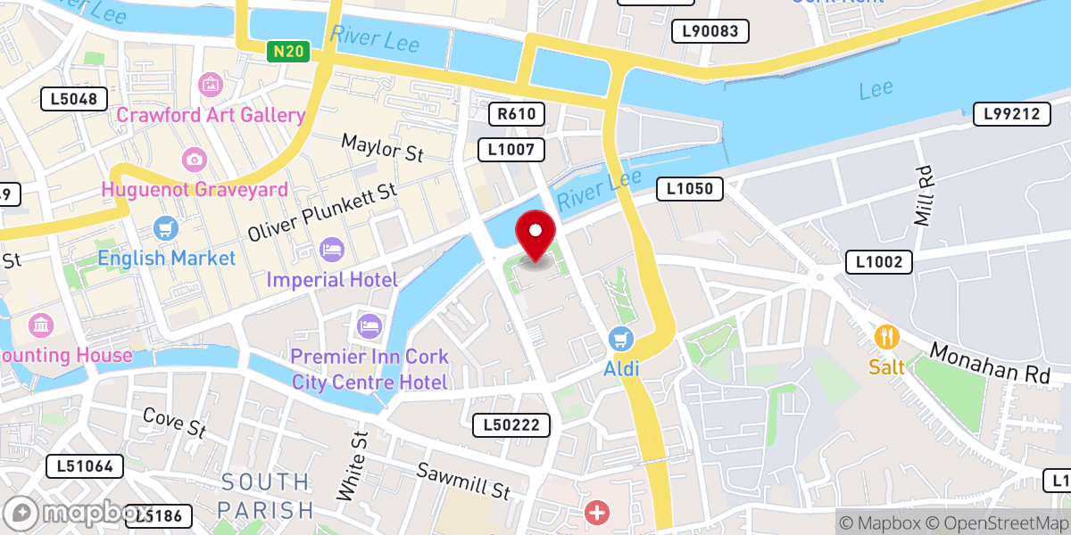 Map showing location of Culture Night Cork