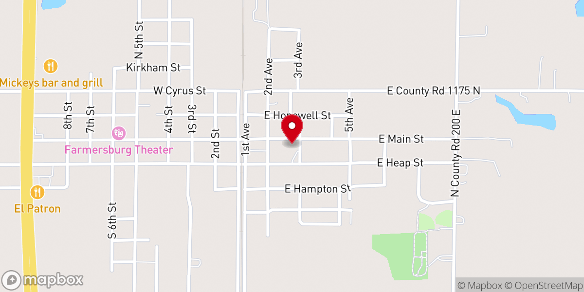 Map showing location of Presbyterian Church