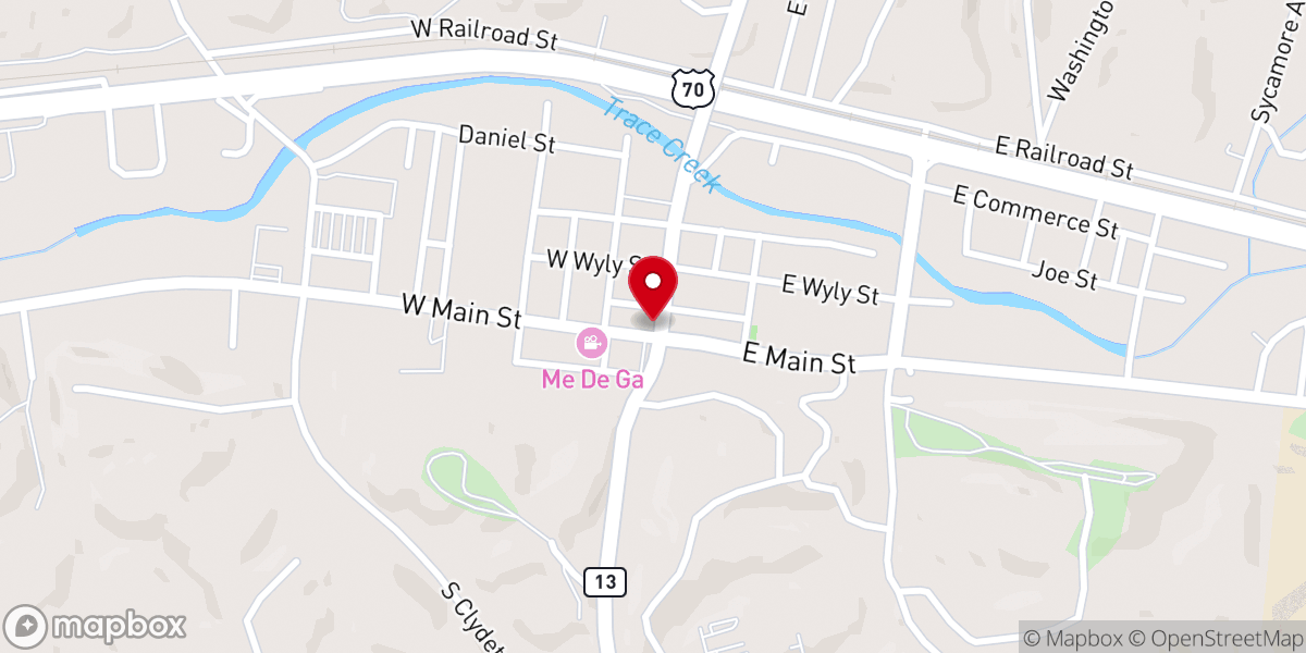 Map showing location of Waverly Hair Studio