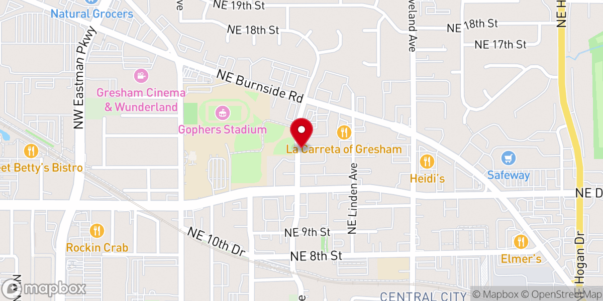 Map showing location of Rise City Church