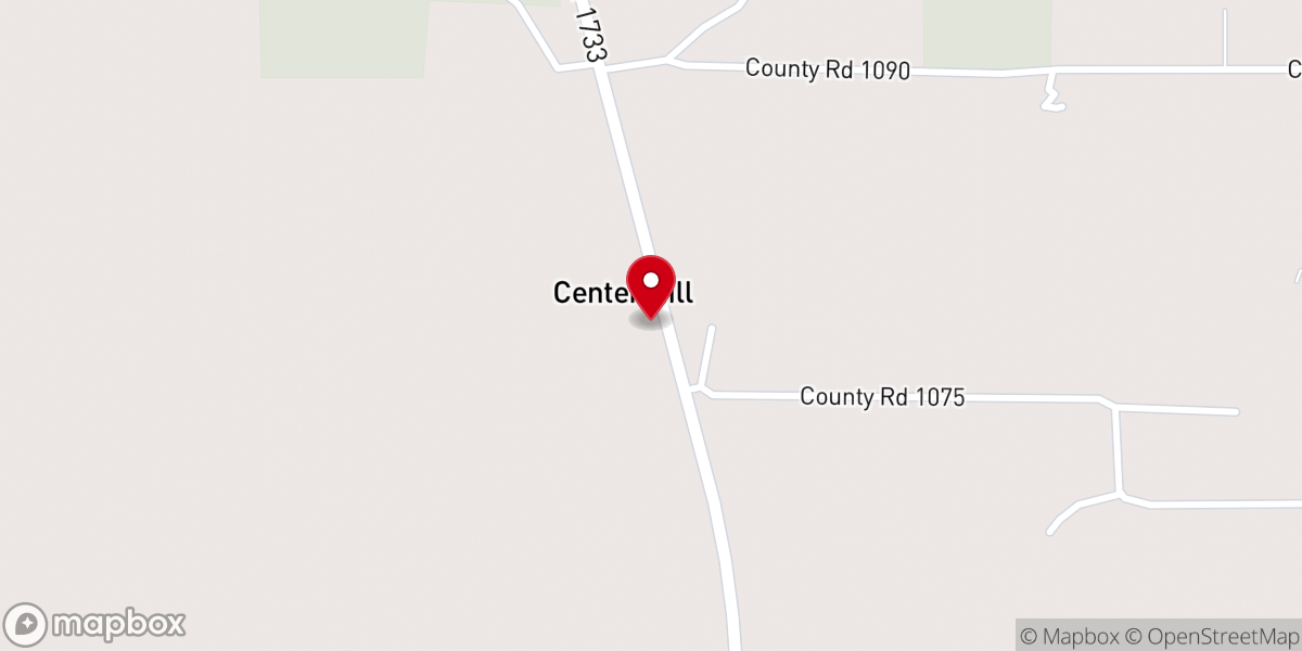 Map showing location of Center Hill Methodist Church