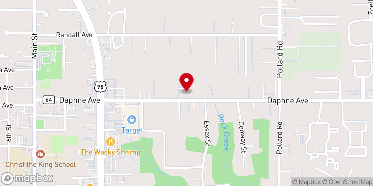 Map showing location of Eastern Shore Church of Christ