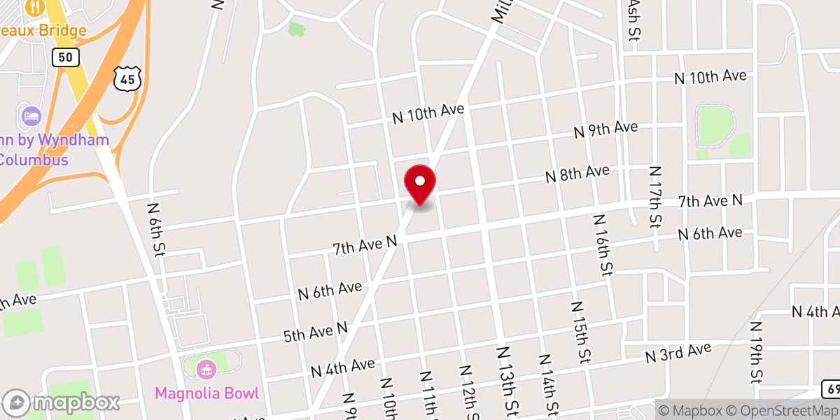 Map showing location of St James Methodist Church