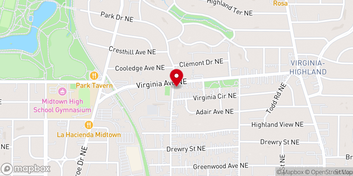 Map showing location of The Collective Church Atlanta