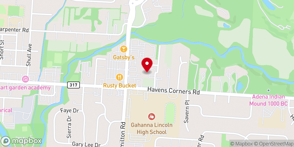 Map showing location of Gahanna Community Congregational Church