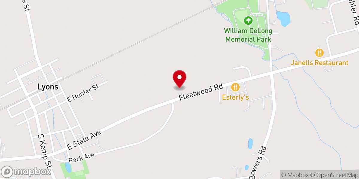 Map showing location of Hope Evangelical Lutheran Church
