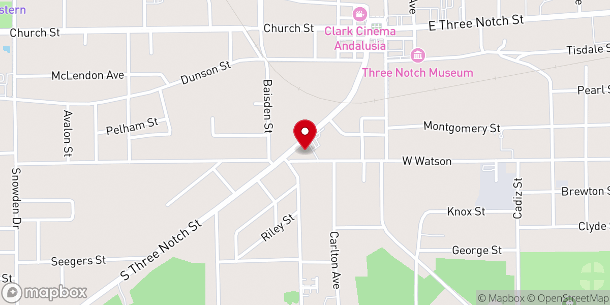 Map showing location of Central Church of Christ