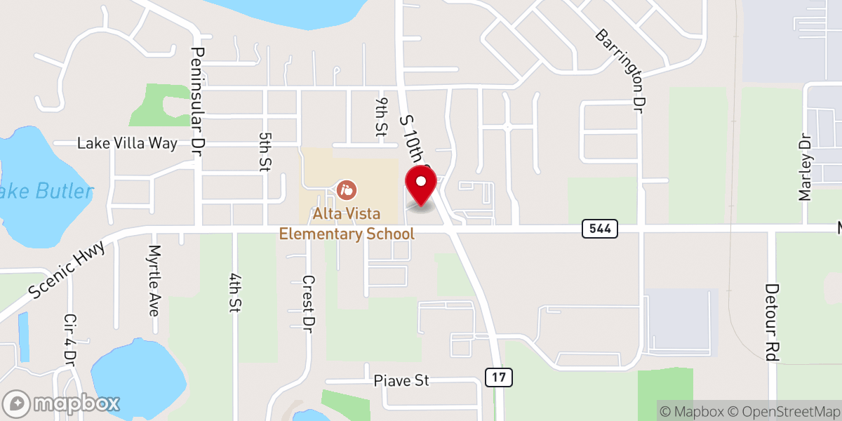 Map showing location of Lamb of God Lutheran Church