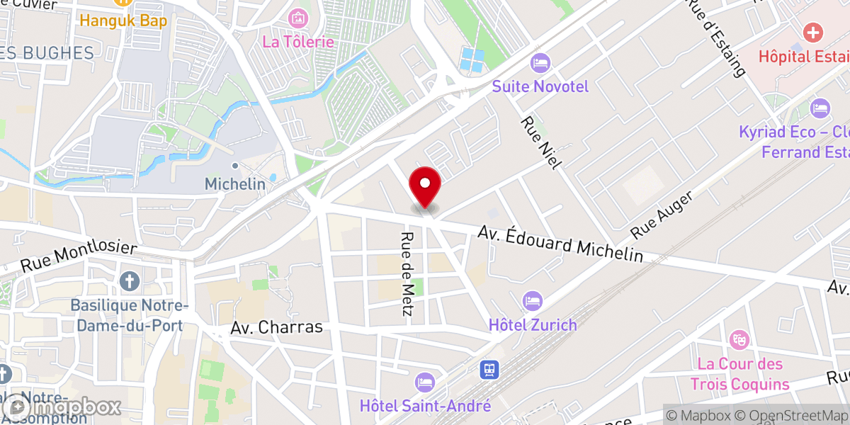 Map showing location of Église Protestante Évangélique de Clermont-Ferrand