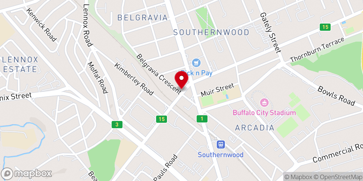 Map showing location of St Saviour's Anglican Church
