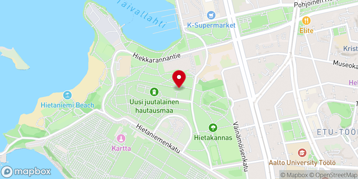 Map showing location of Ortodoksinen Pyhän Nikolauksen seurakunta Helsingissä