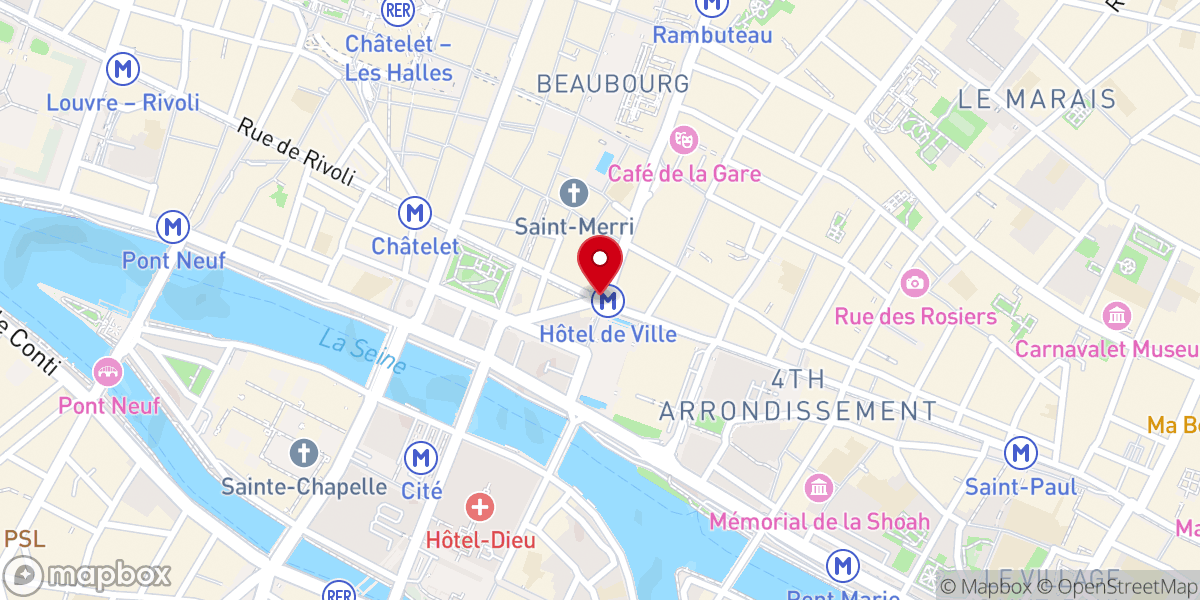 Map showing location of Notre-Dame de Paris