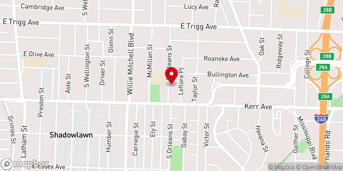 Map showing location of Mont Evers Cathedral Missionary Baptist Church