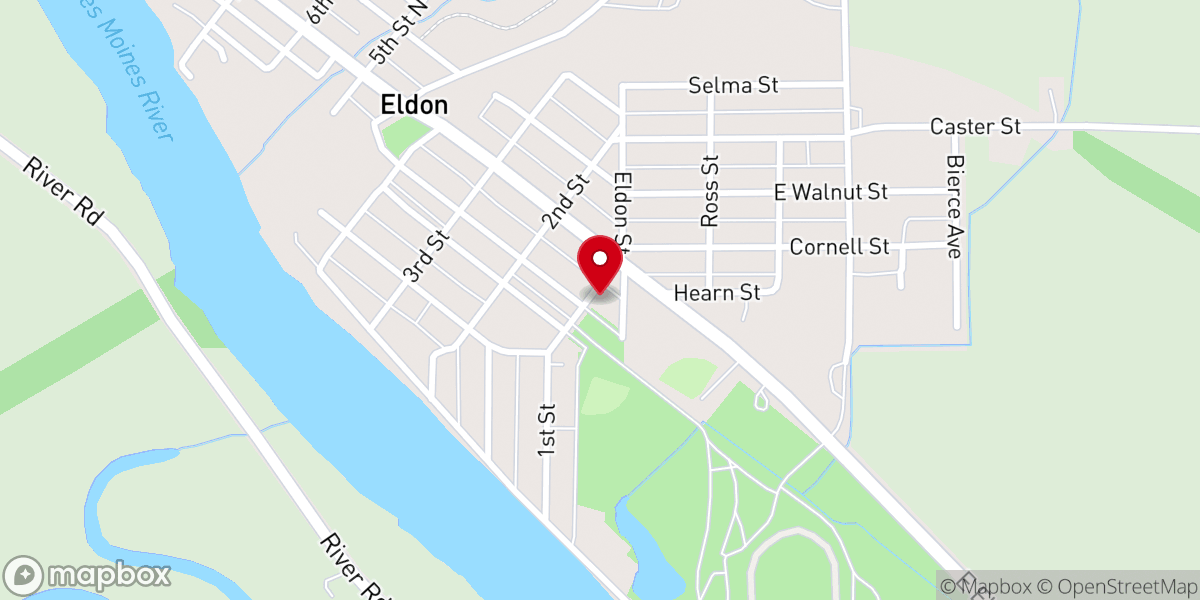 Map showing location of Assembly of God Church