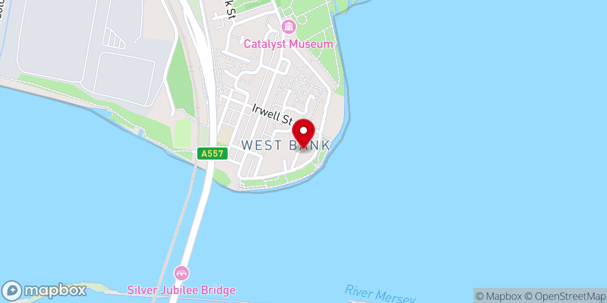 Map showing location of St Mary’s Church Widnes