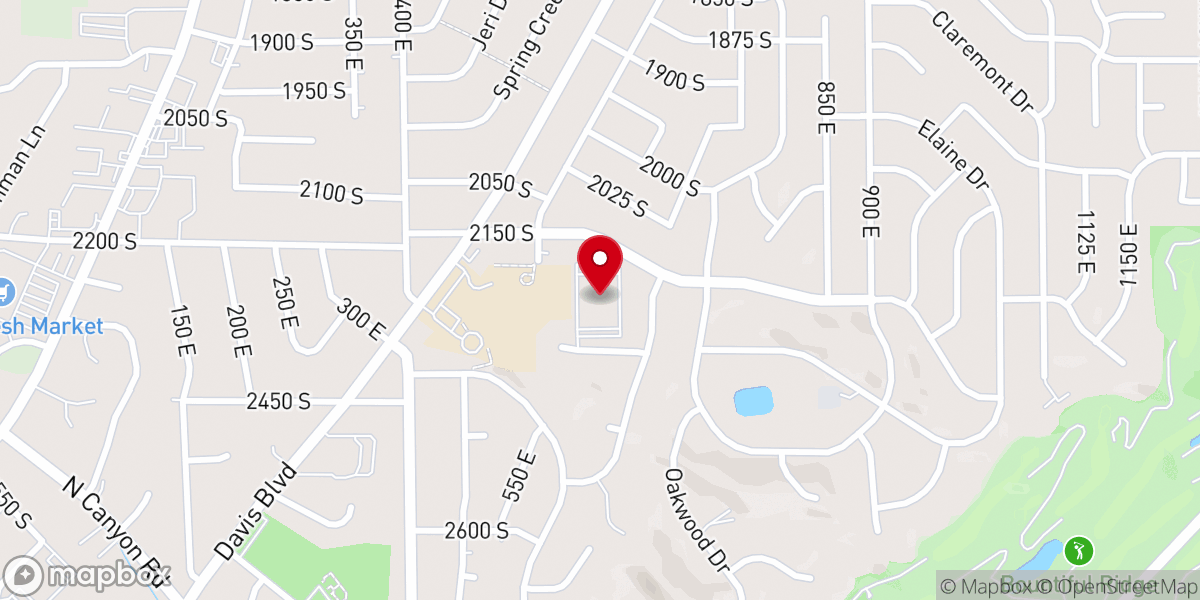 Map showing location of Bountiful East Stake Center