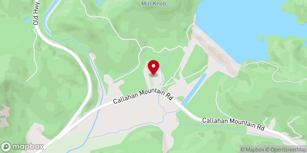 Map showing location of North Fork Baptist Church