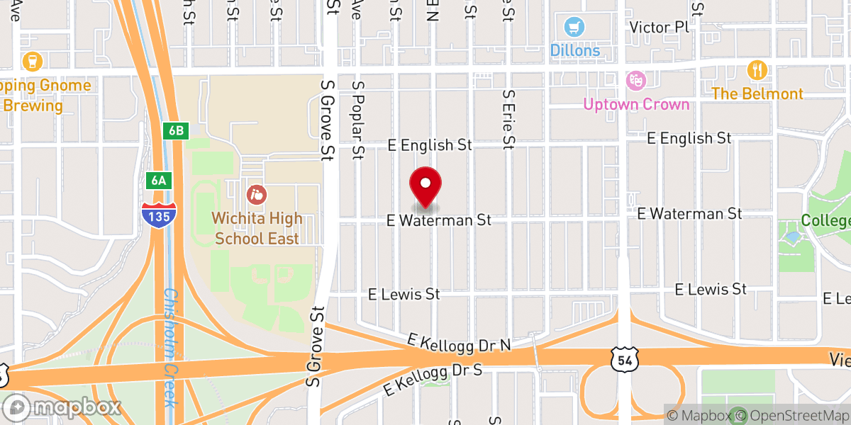 Map showing location of Antioch Community Church - Wichita